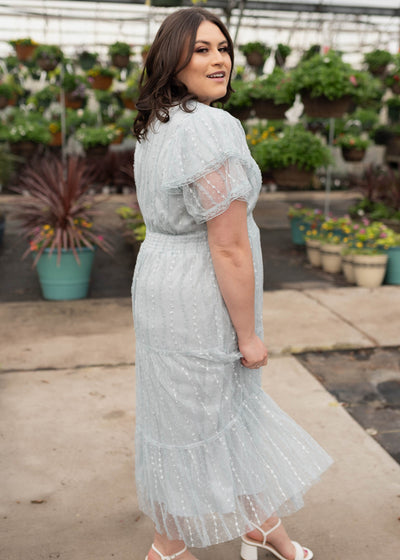 Sarah Dusty Blue Lace Dress