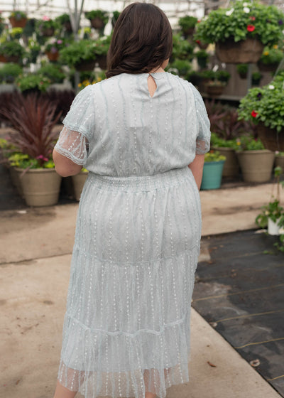 Sarah Dusty Blue Lace Dress