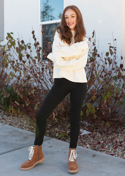 Long sleeve cream texture sweater
