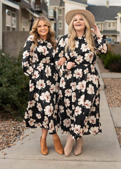 Sharon Black Floral Maxi Dress