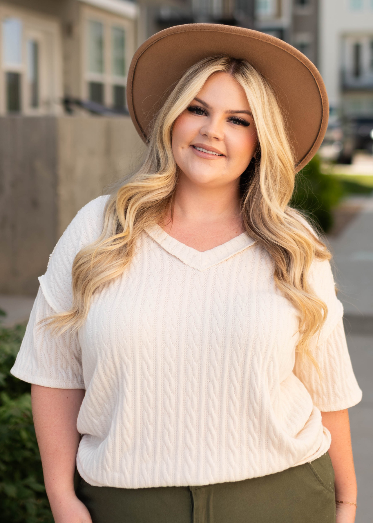 Plus size cream top