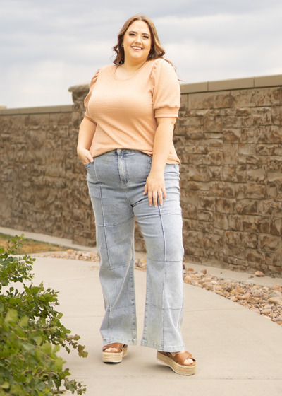 Plus size almond top
