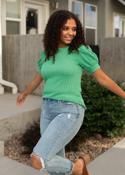 Kelly green top
