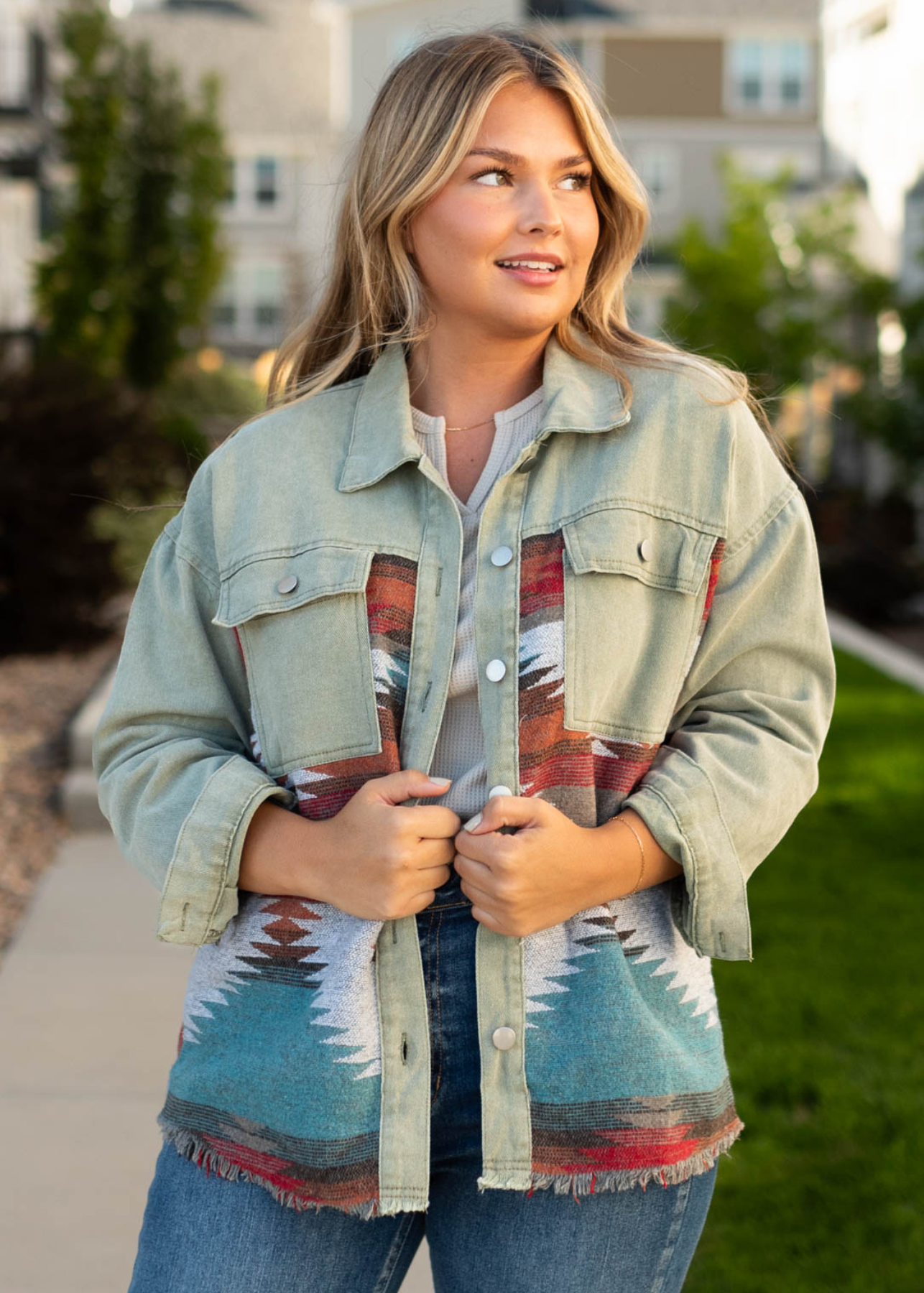 Soren Olive Denim Jacket