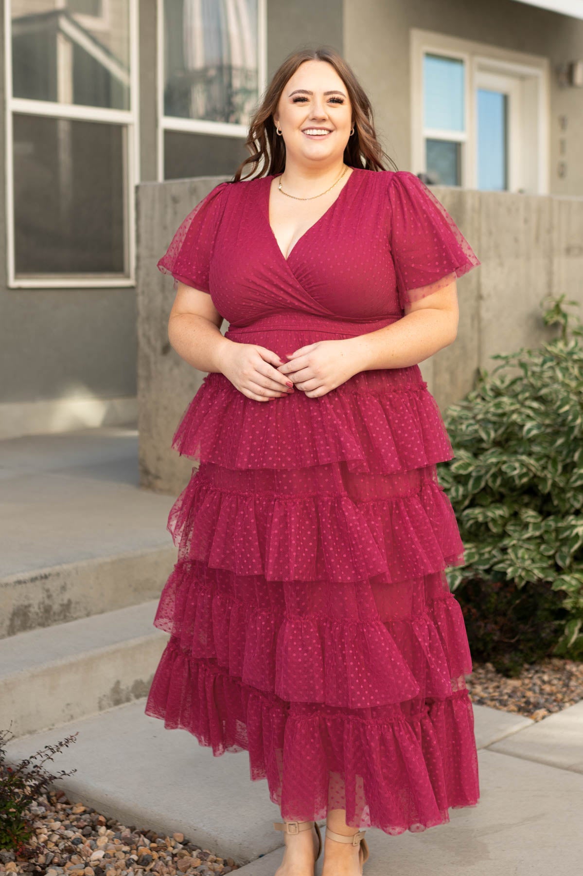 Plus size magenta dress