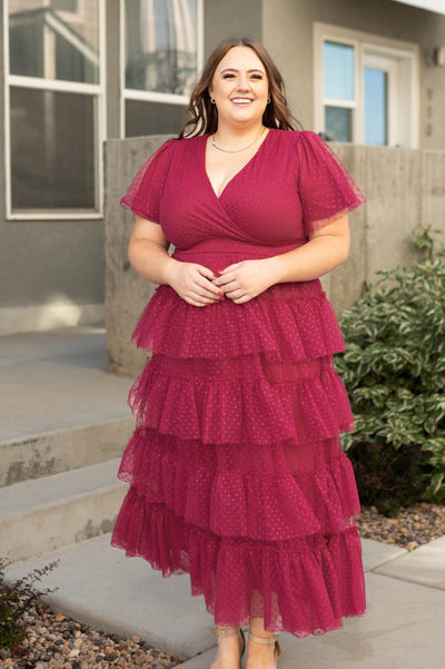 Plus size magenta dress