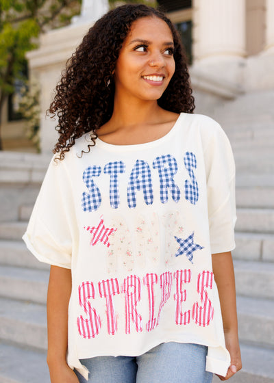 Sars and stirpes cream graphic tee with short sleeves