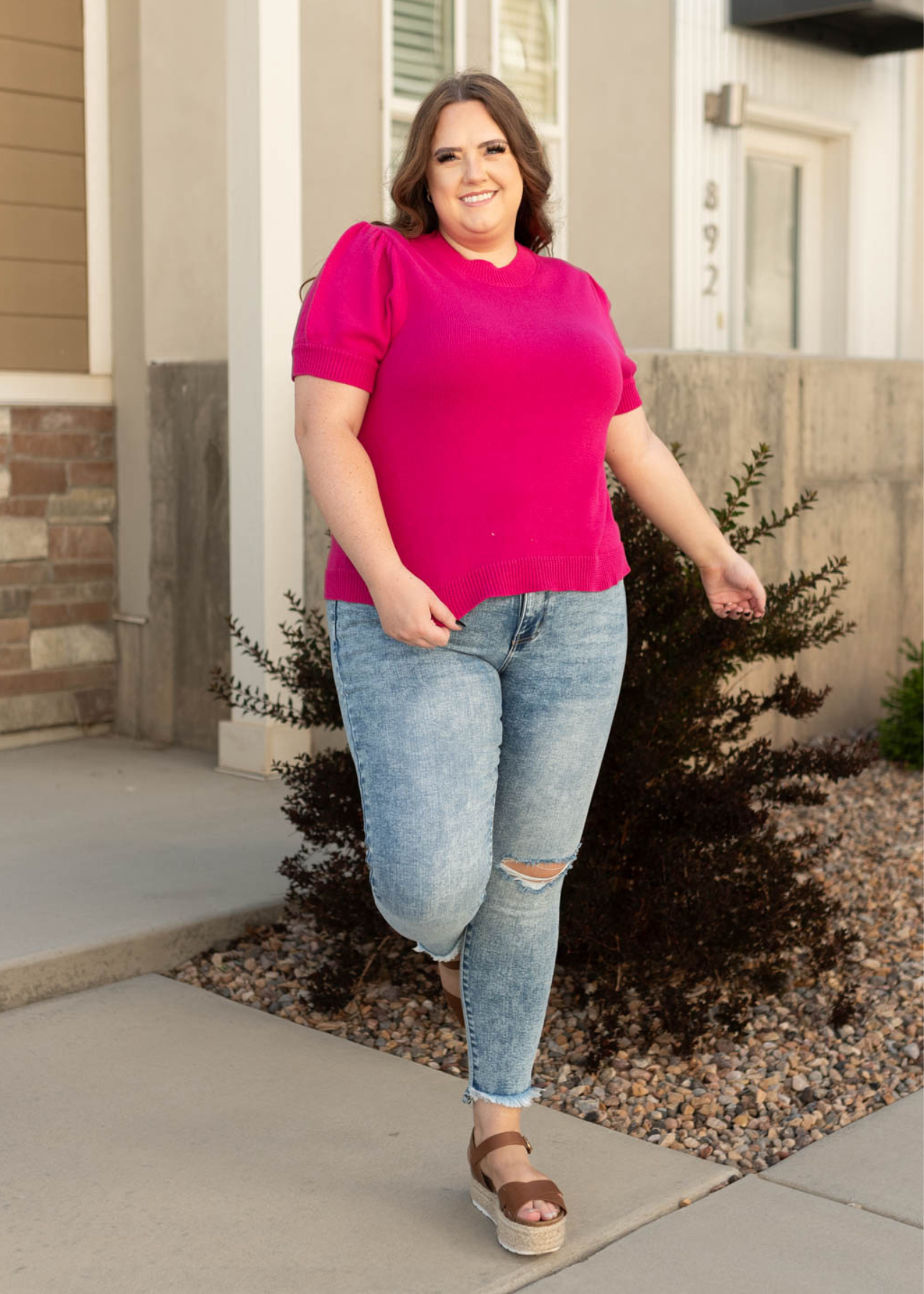 Plus size medium wash jeans