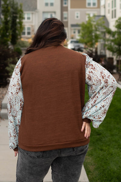 Back view of a plus size hot chocolate top