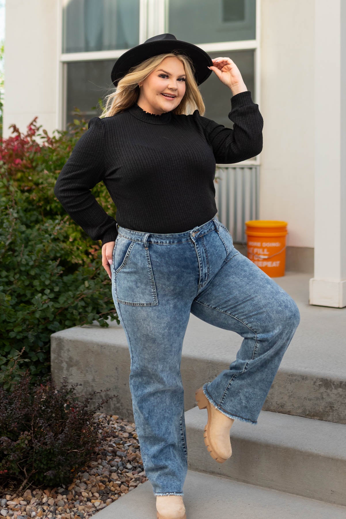 Plus size black top