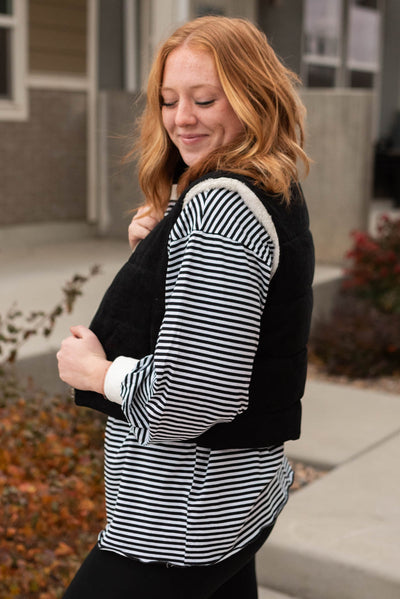 Medium black corduroy vest