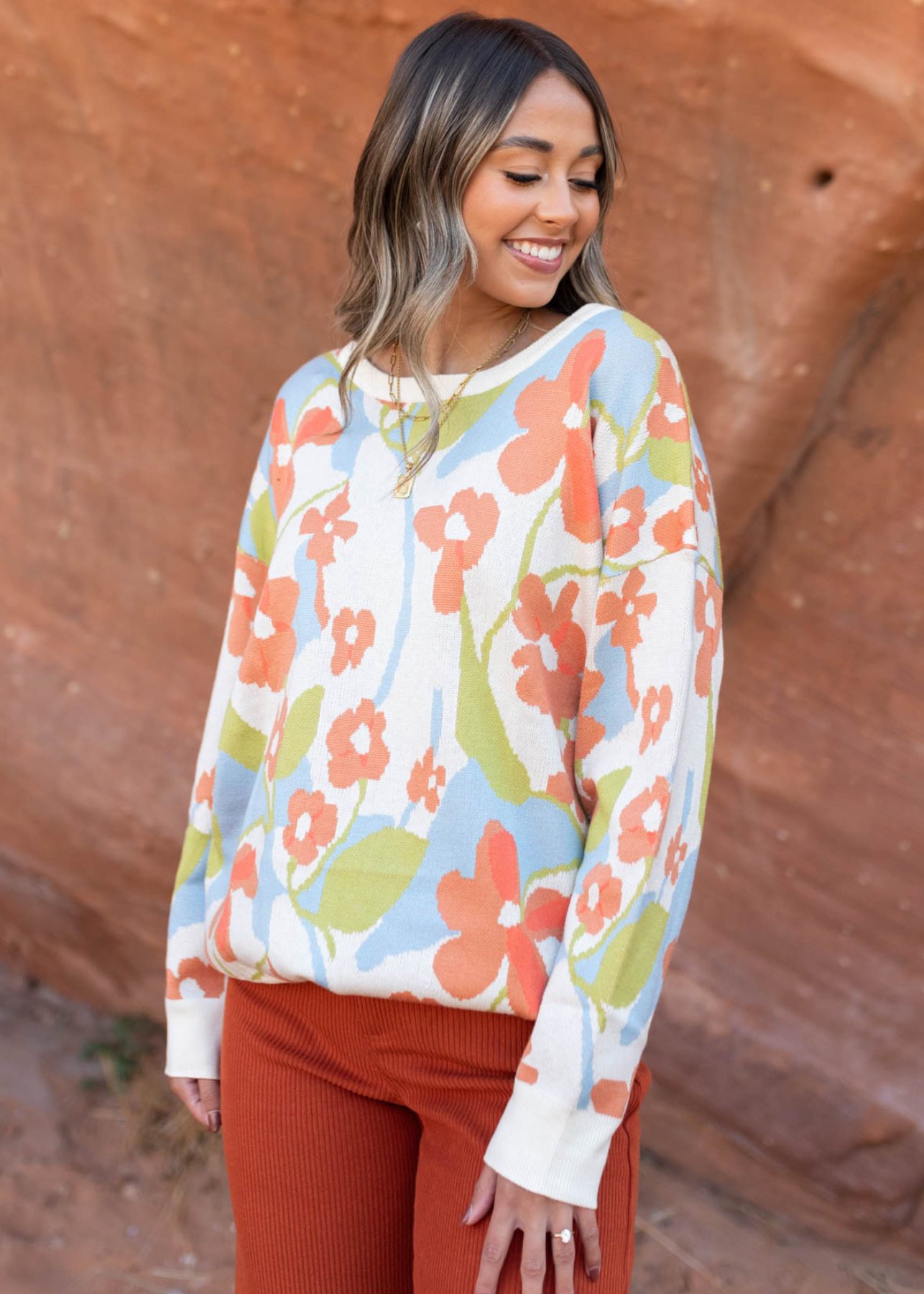 Floral sweater