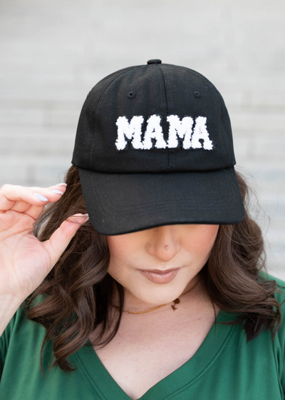Black sherpa mama hat