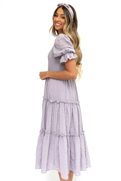 Short sleeve lavender dress