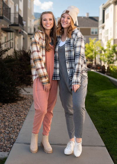 Zena Black Plaid Top