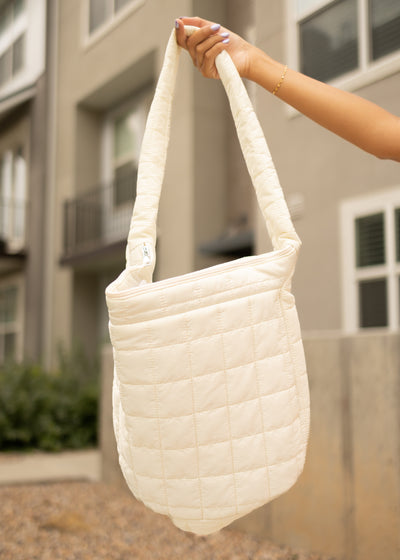 Quilted cream bag