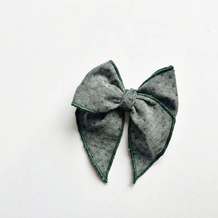 Elle Green Textured Bow