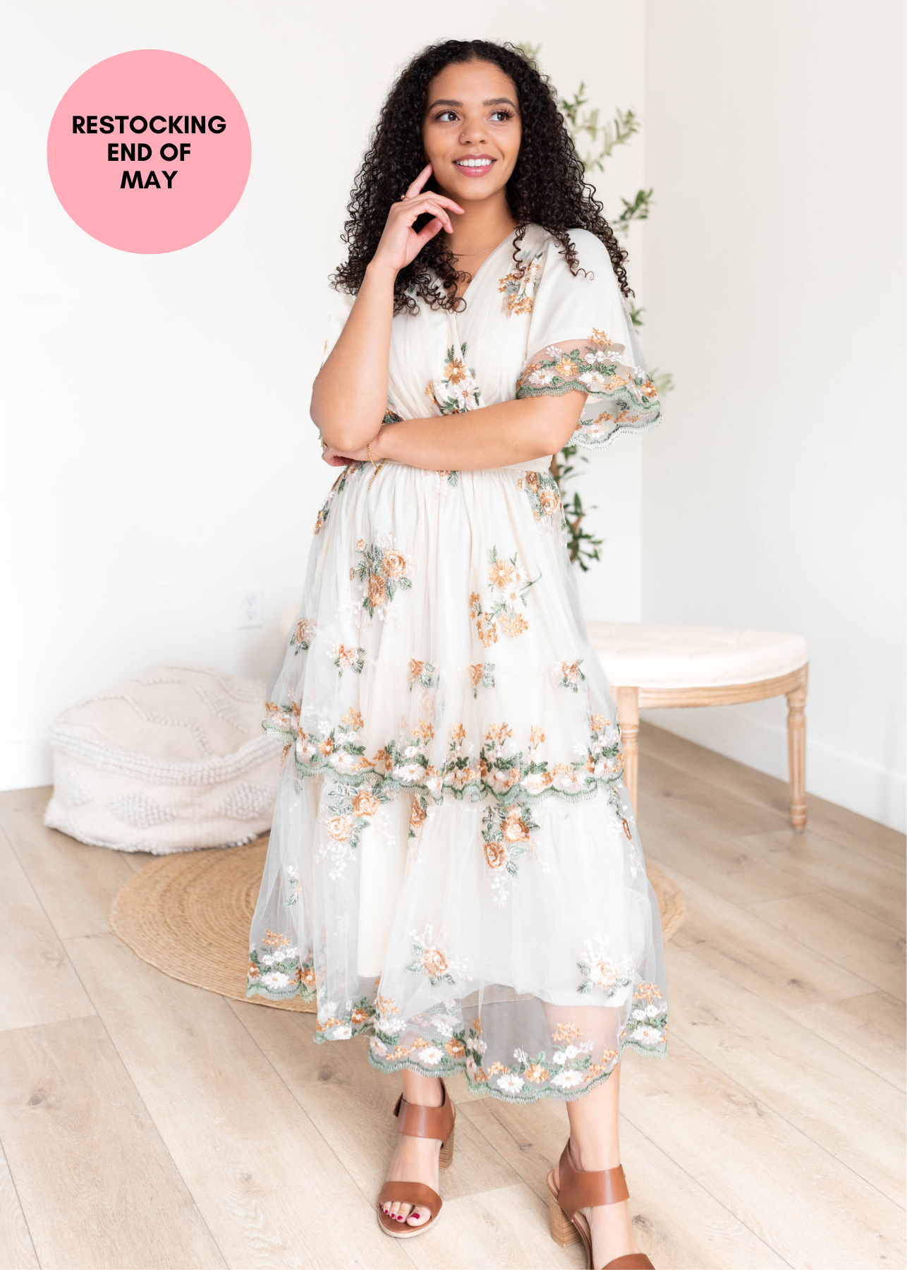 Wild Flower Taupe Dress