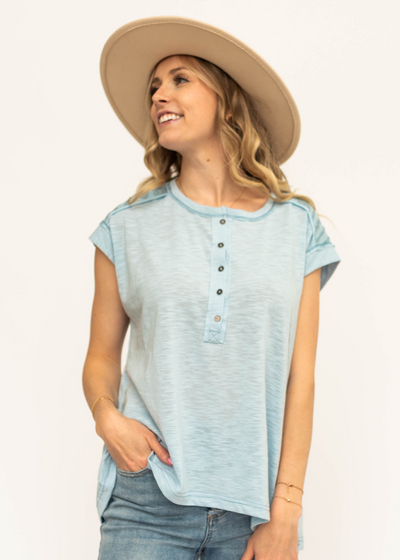 Powder blue top