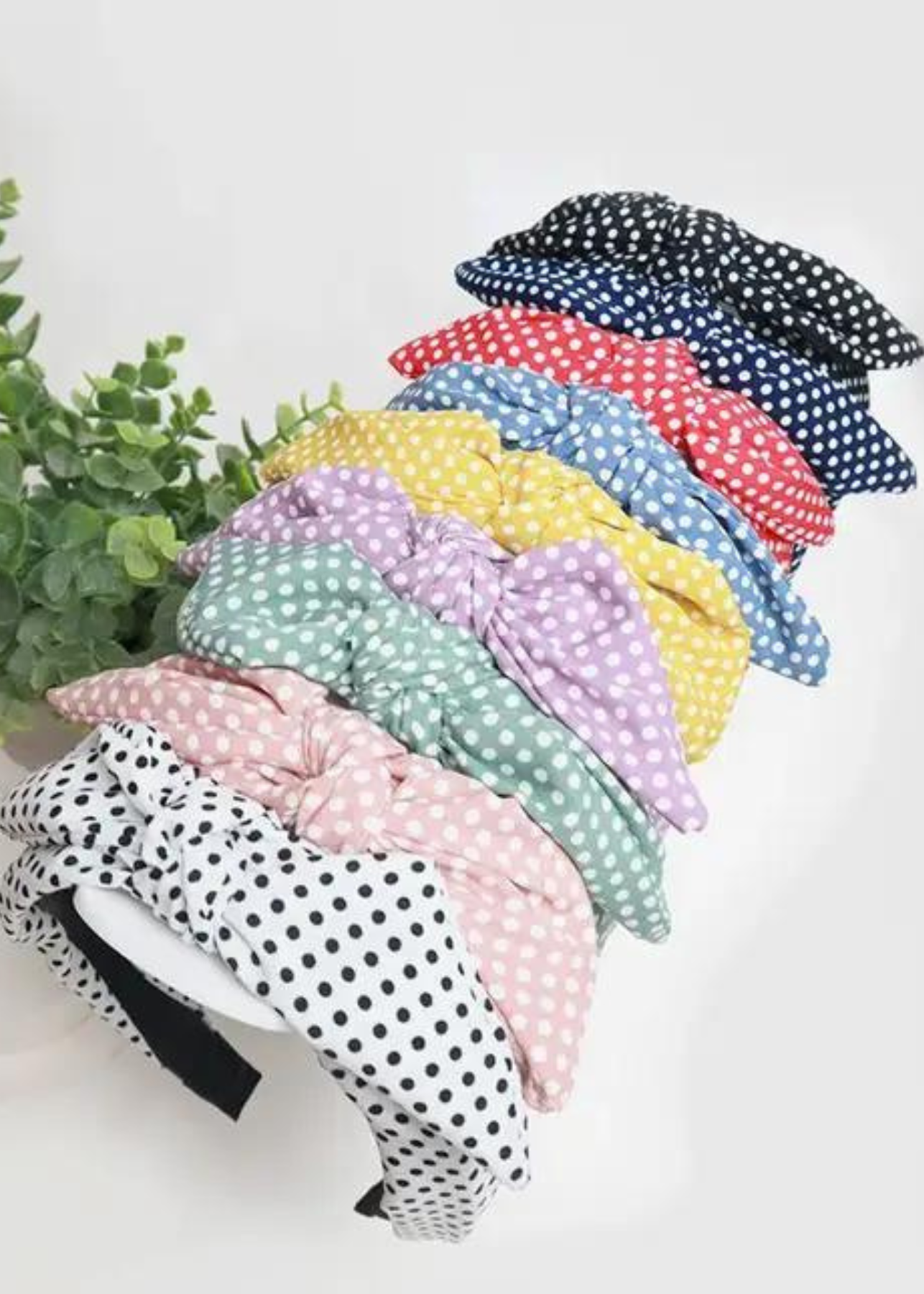 Polk a dot bow headbands in many colors