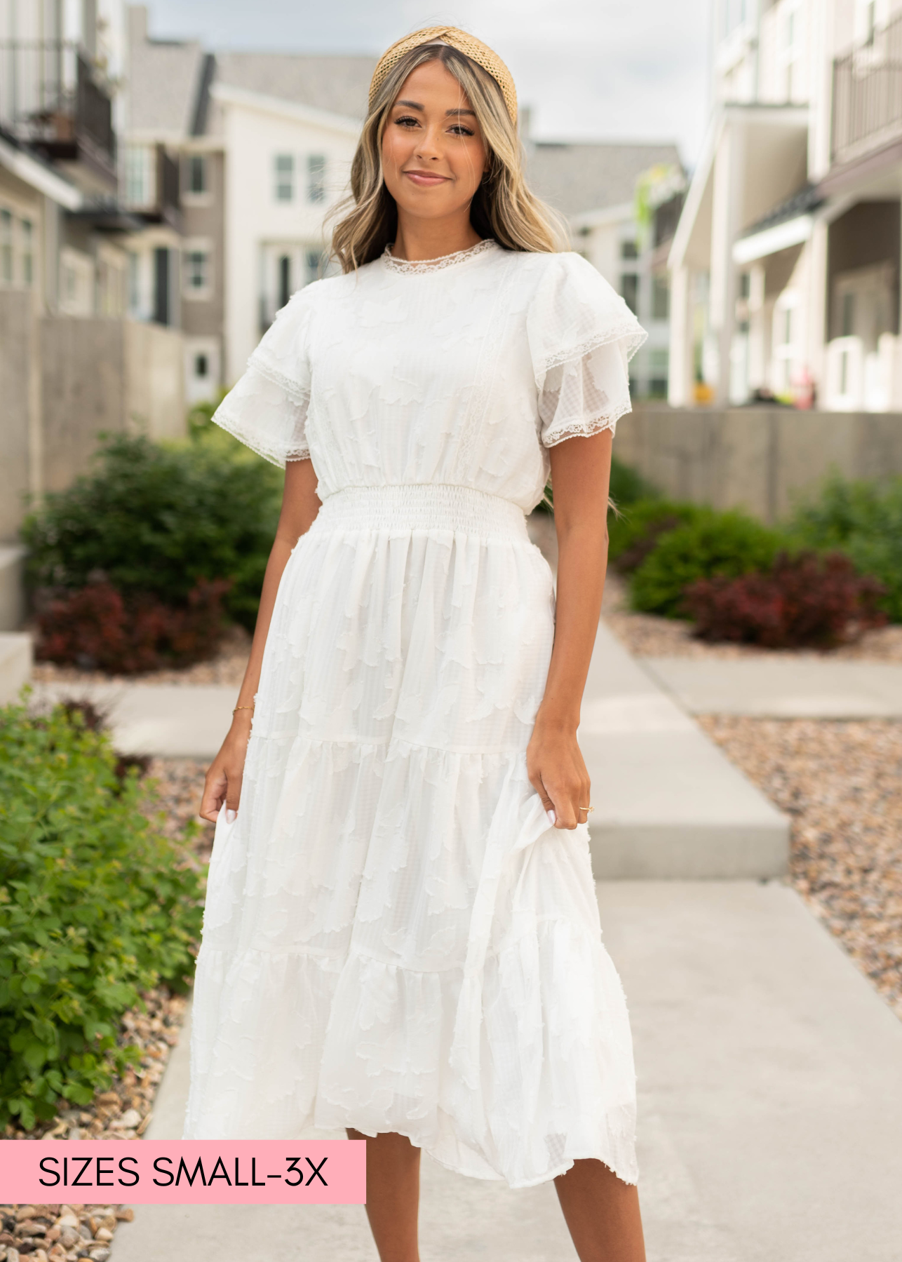 White floral dress