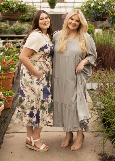 Marina Cream Floral Dress