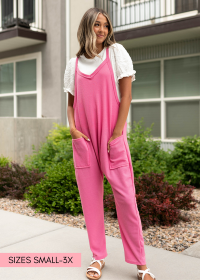 Hot pink jumpsuit