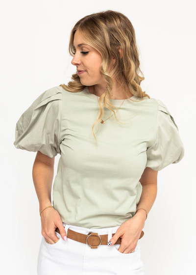 Light sage top