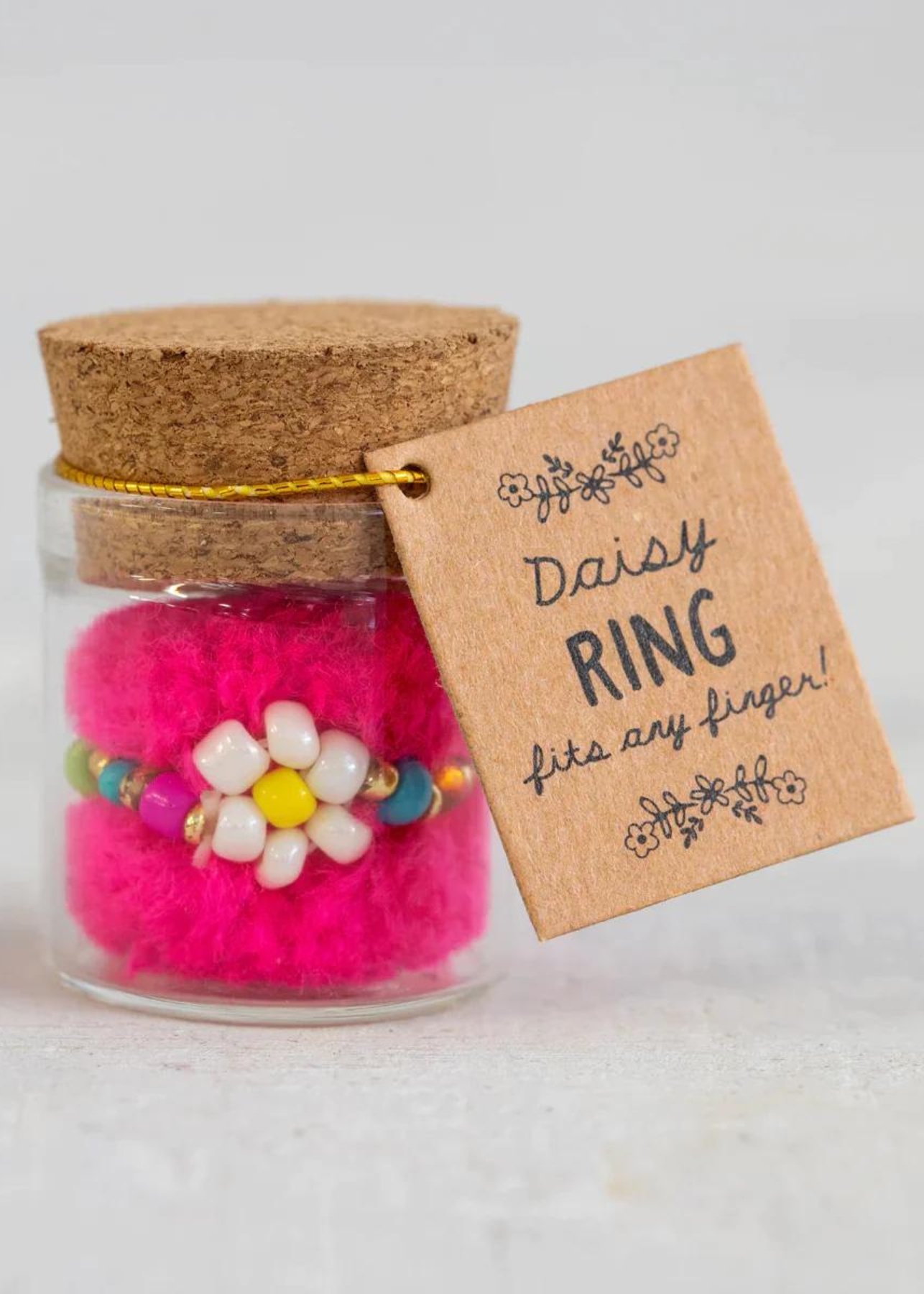 Daisy beaded ring