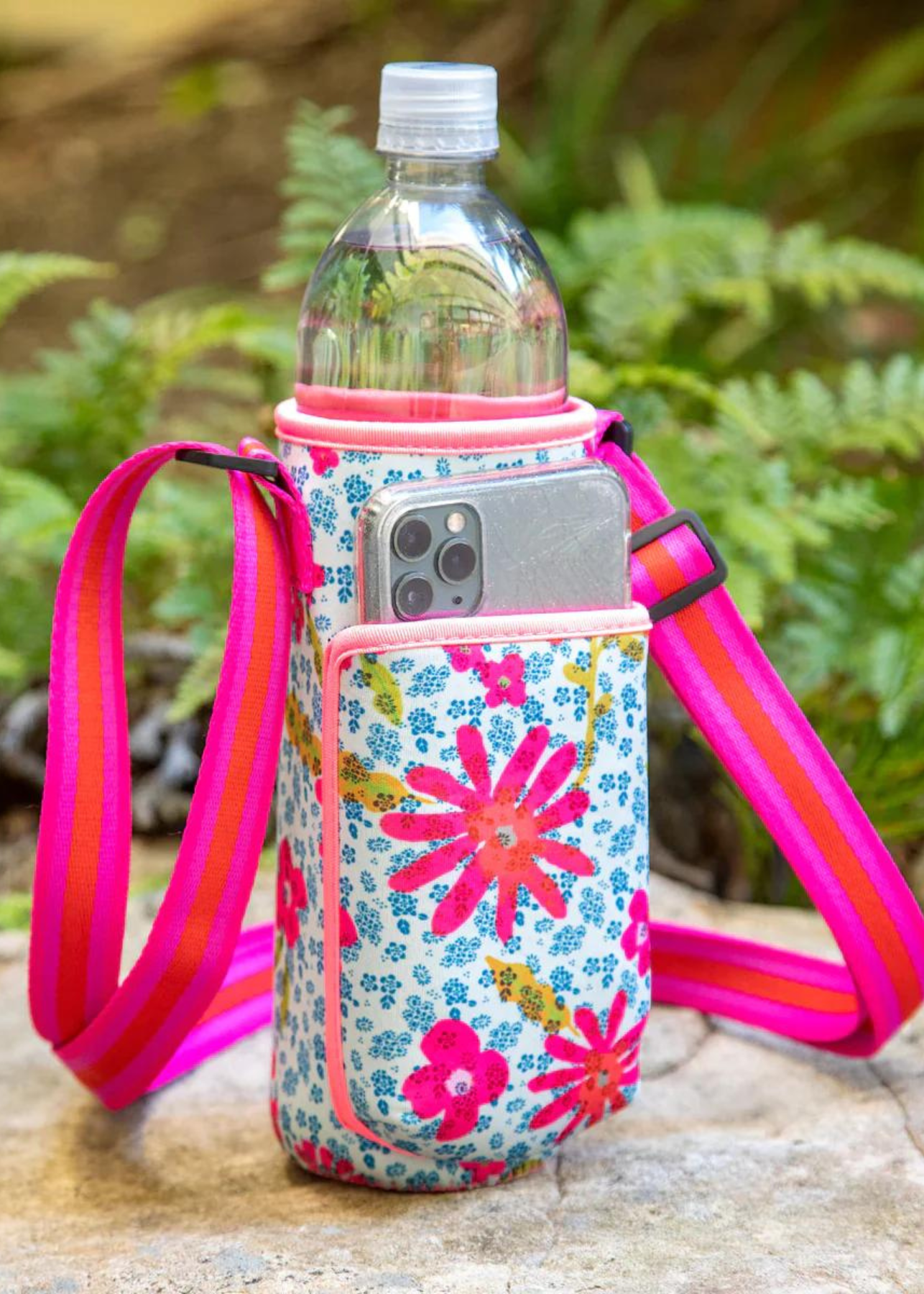 Natural Life Water Bottle Carrier Pink Patchwork