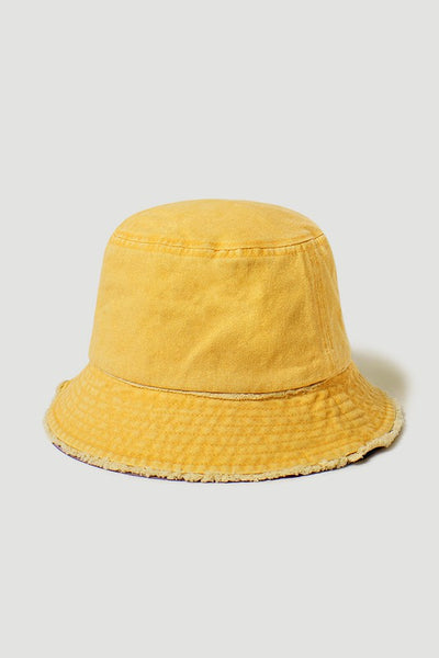 Dakota Yellow Distressed Bucket Hat