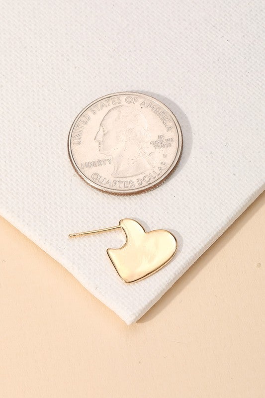 Ariel Mini Silver Heart Earrings