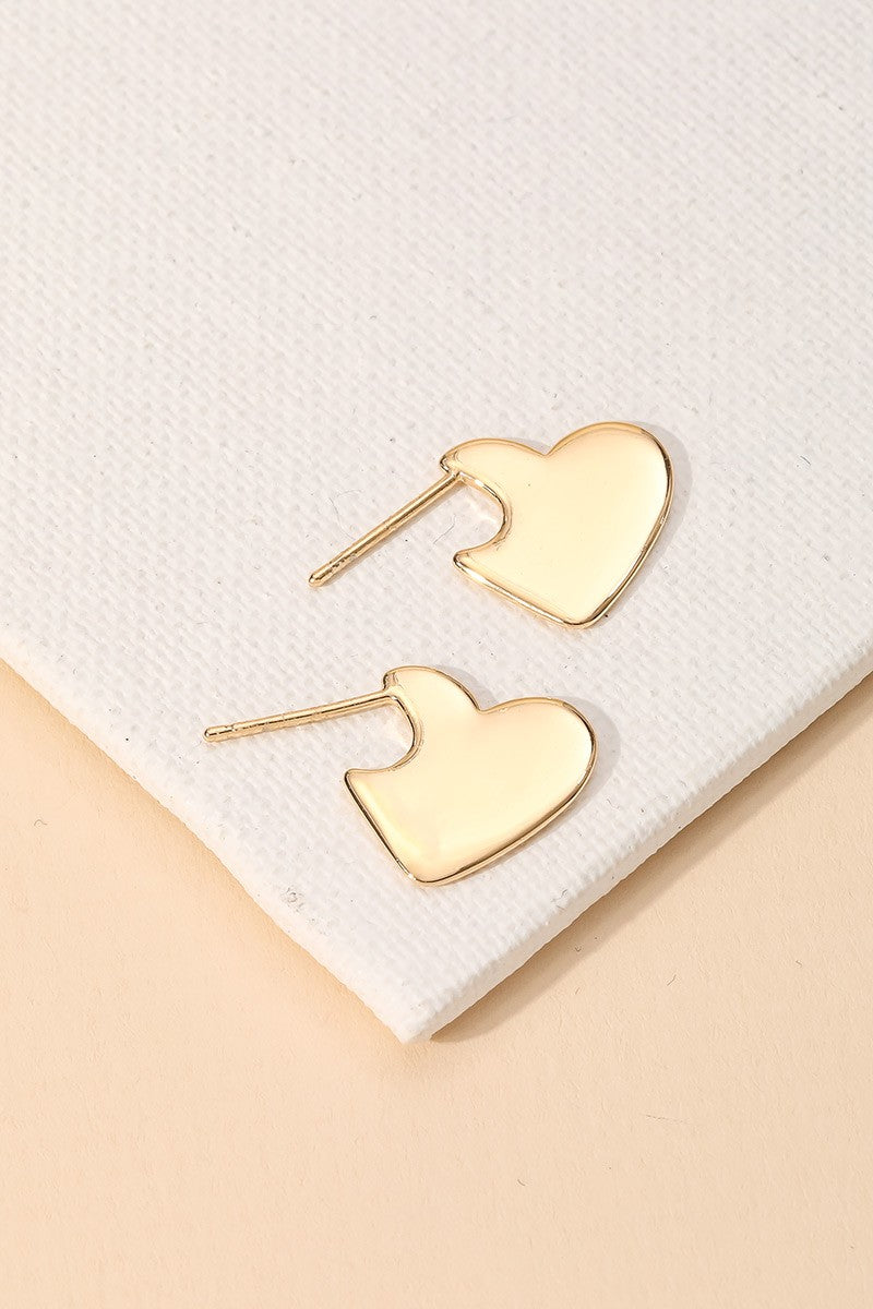 Ariel Mini Gold Heart Earrings