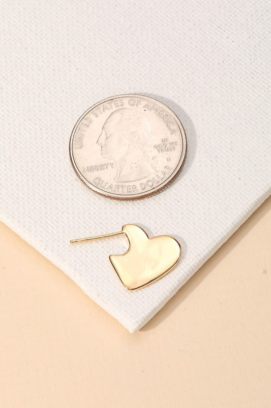 Ariel Mini Gold Heart Earrings