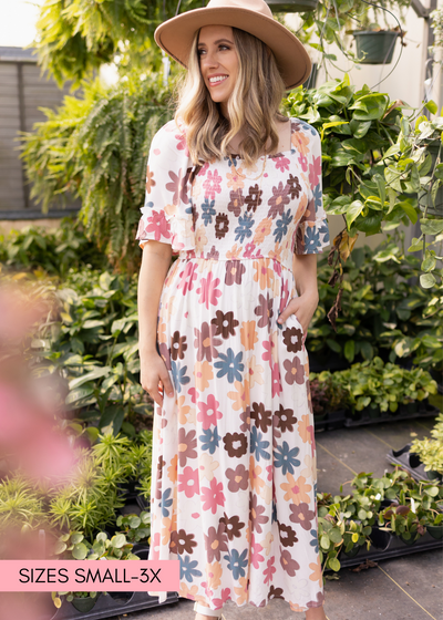 Short sleeve floral dress