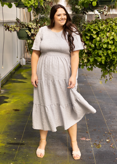 Plus size grey dress