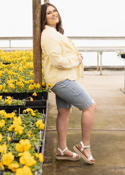 Plus size yellow top