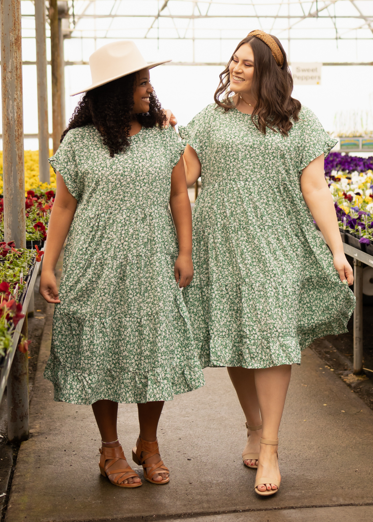 Lindsay Green Floral Dress