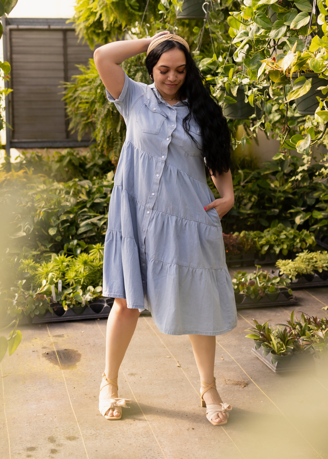 Large denim dress