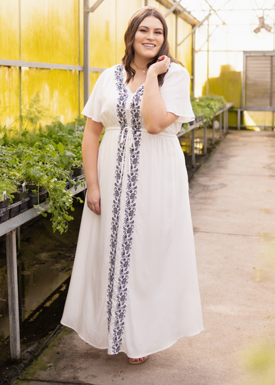 Plus size white dress