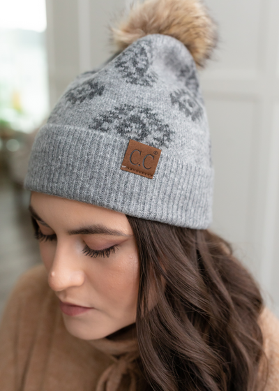 Yael Grey Aztec Beanie