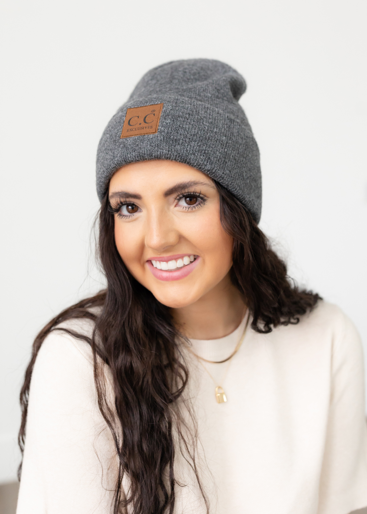 Shannon Charcoal Knit Beanie
