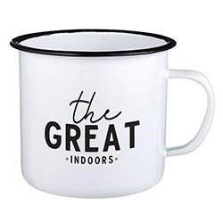 The Great Indoors White Enamel Mug