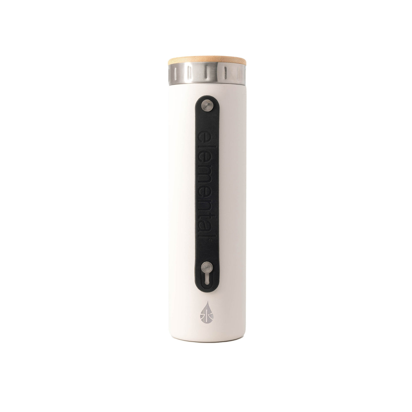 Matte White Water Bottle with Silicone Strap