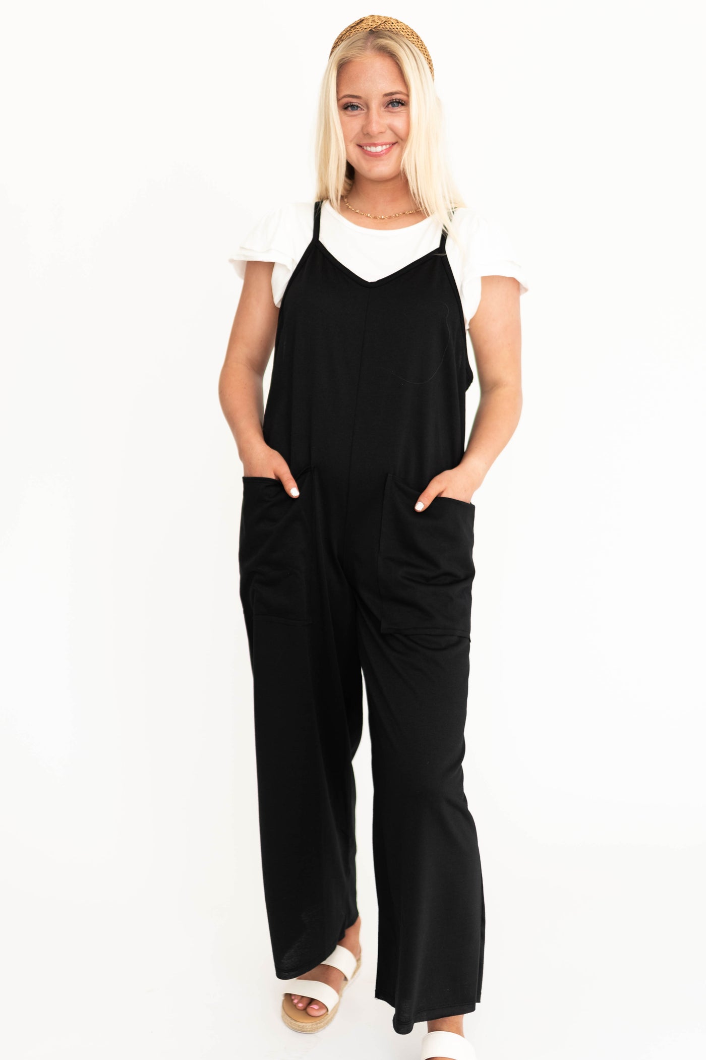 Black jumpsuit with pockets