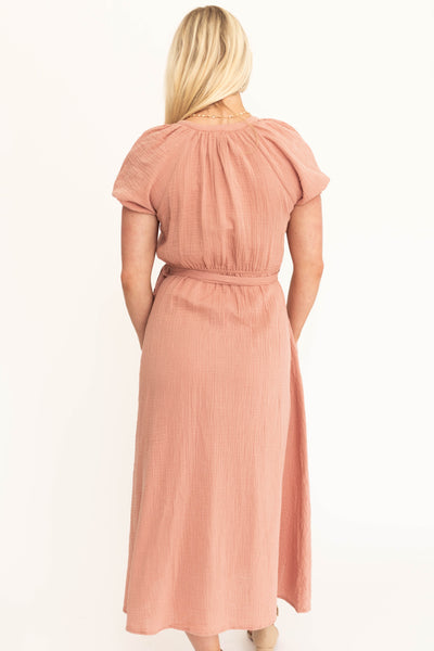 Back view of a short sleeve sienna dress