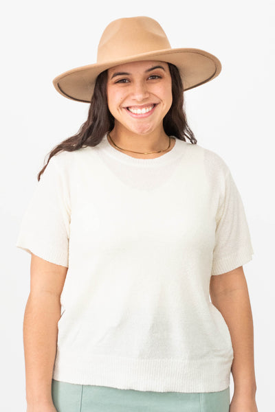 Ansley White Knit Top