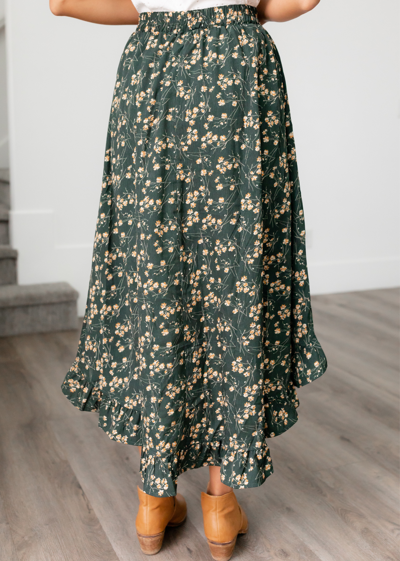 Astra Teal Floral Skirt