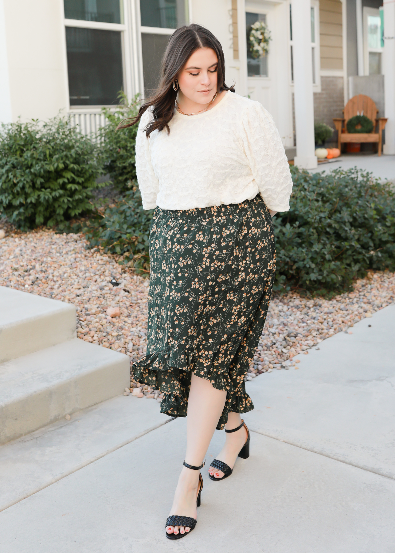 Astra Teal Floral Skirt