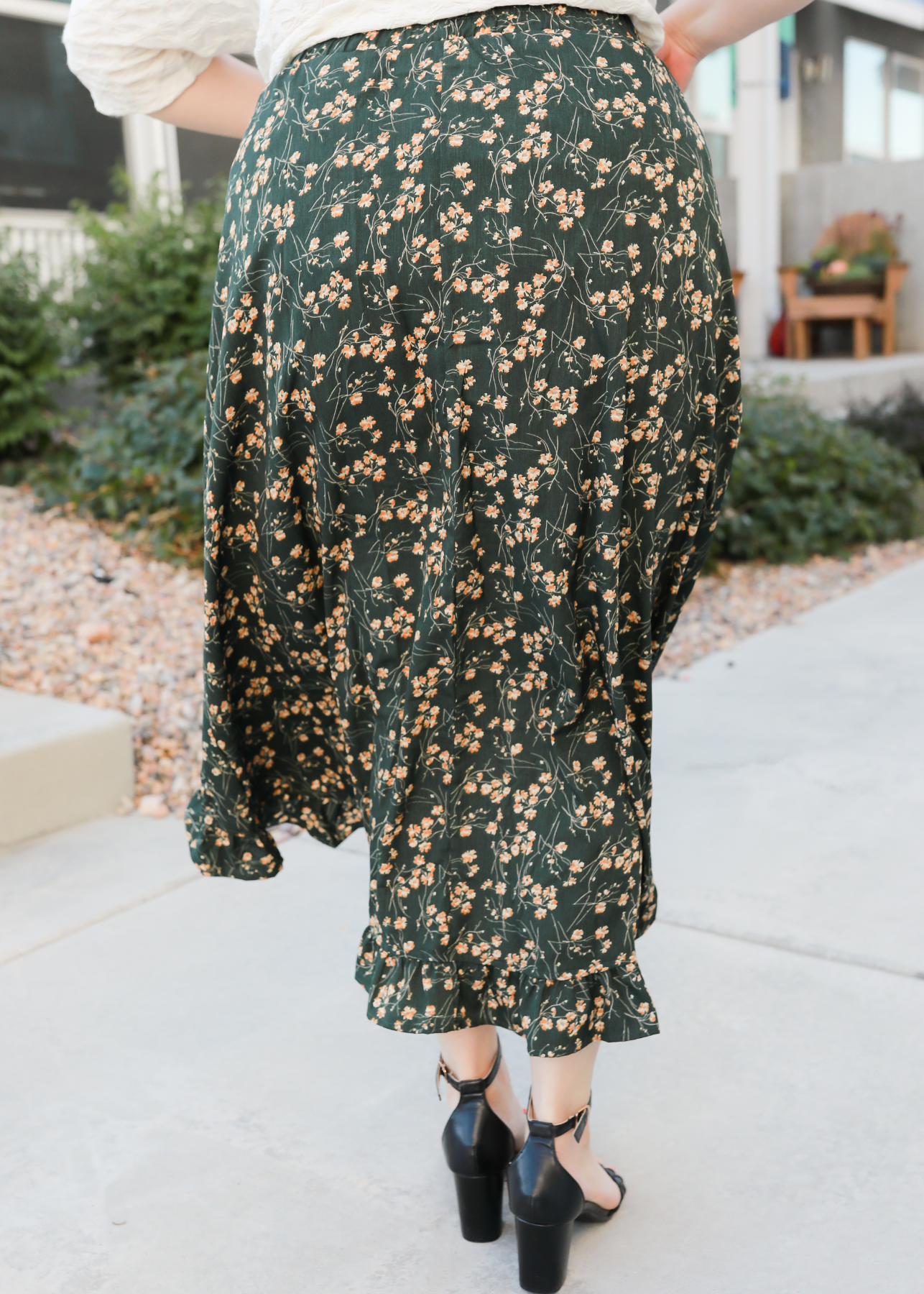 Astra Teal Floral Skirt